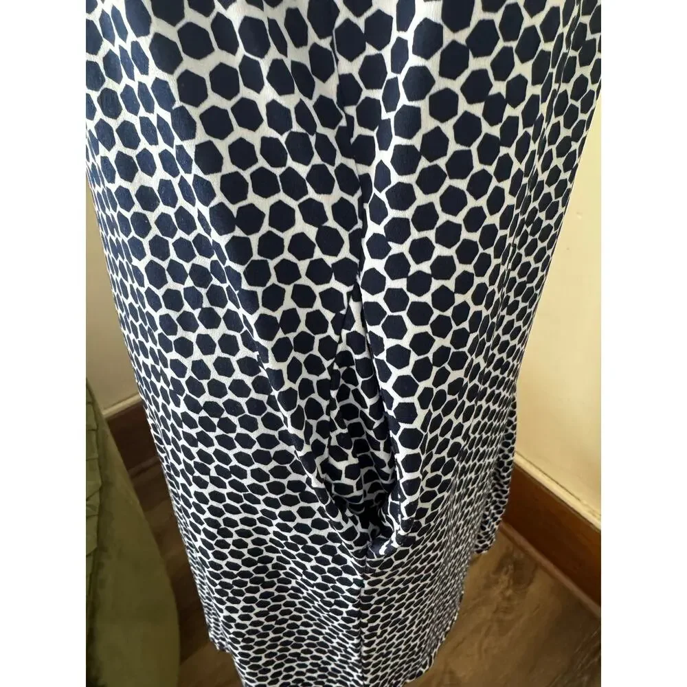 Banana Republic Navy White Print Sleeveless Dress Women’s Small - Picture 3 of 12